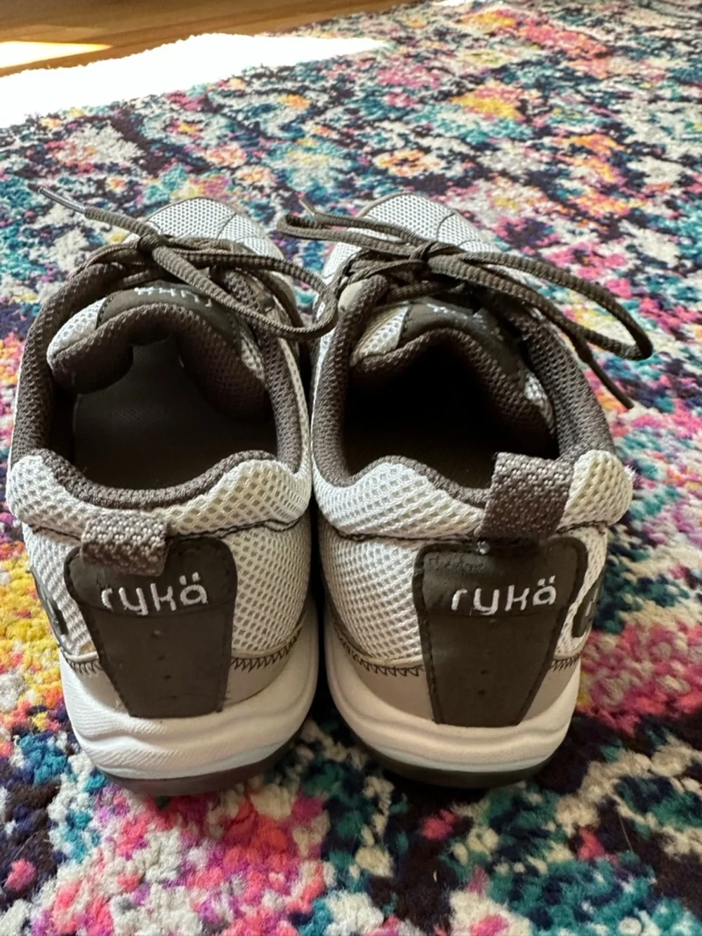 Ryka Lace Up Sneakers Womens 7.5 Gray Brown